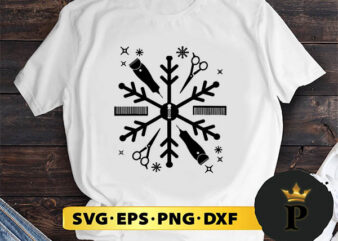 Christmas Snowflake Hair Stylist SVG, Merry christmas SVG, Xmas SVG Digital Download t shirt vector file