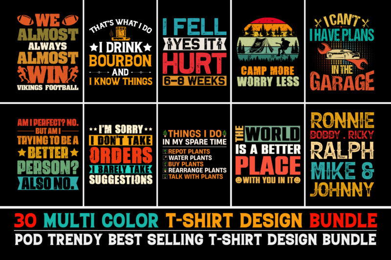 Colorful T-Shirt Design Bundle