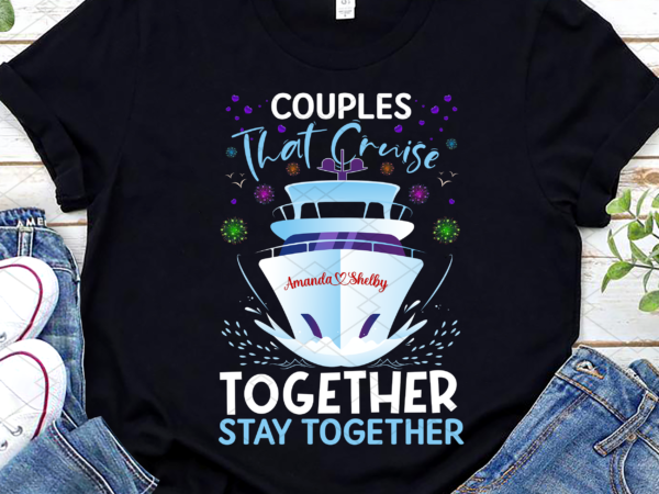 Cool cruise couple art men women cruise ship boat vacation t-shirt design, cruise couple vacation png file pc