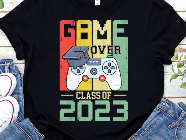 Custom game over class of 2023 vintage png, class of 2023, senior 2023, class of year, school love png file tc t shirt vector file