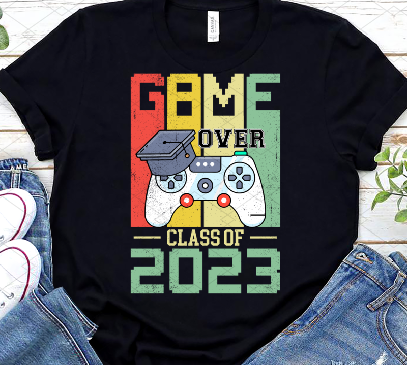 Custom Game Over Class Of 2023 Vintage Png, Class Of 2023, Senior 2023, Class Of Year, School Love PNG File TC