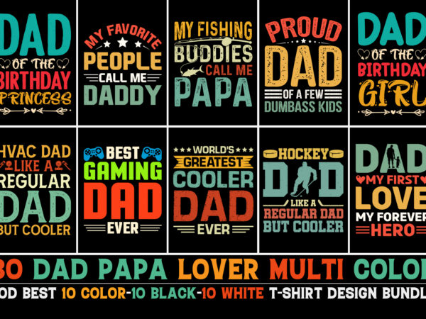 Dad papa t-shirt design bundle