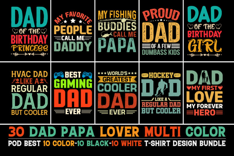 Dad Papa T-Shirt Design Bundle