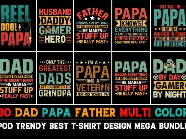 Dad papa t-shirt design bundle