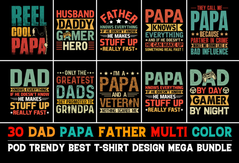 Dad Papa T-Shirt Design Bundle