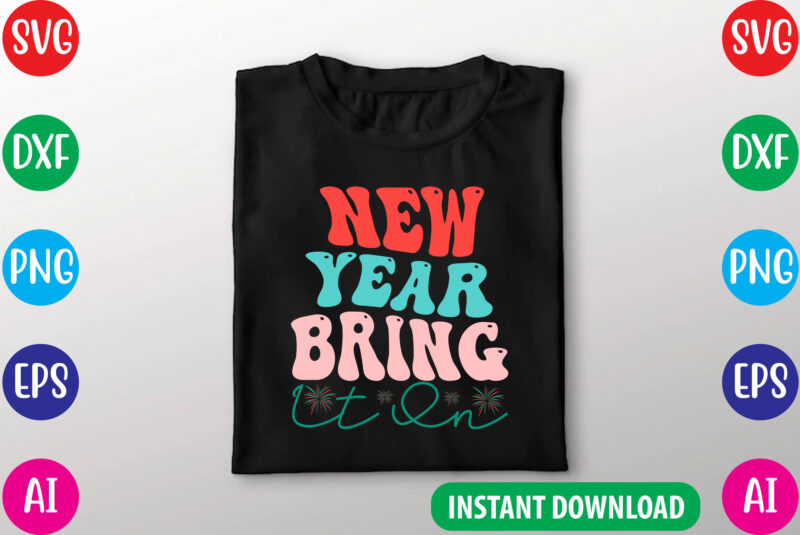 Retro New Year SVG Cutting File