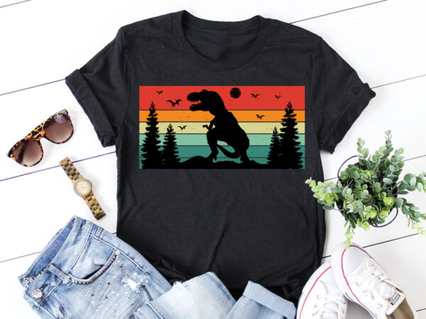 Dinosaur retro vintage sunset t-shirt graphic