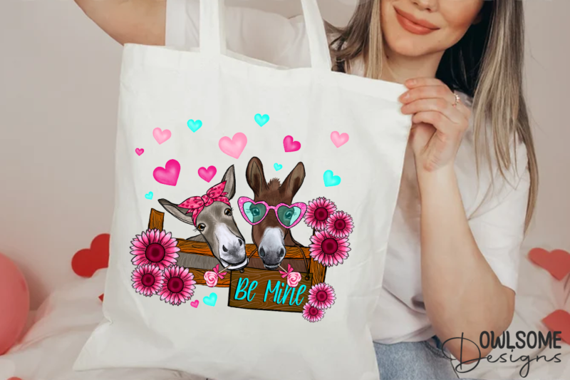 Donkey Valentine PNG Sublimation