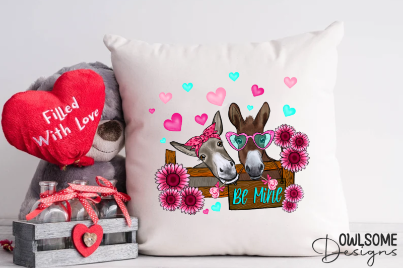 Donkey Valentine PNG Sublimation