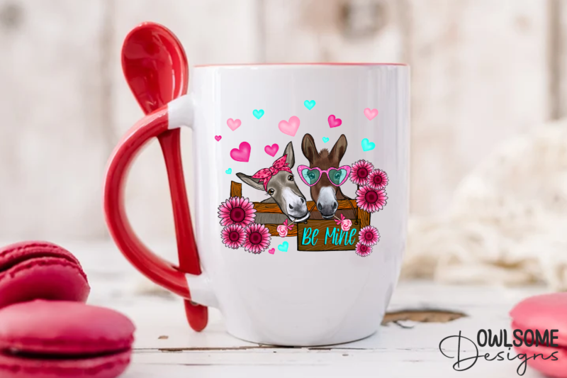 Donkey Valentine PNG Sublimation