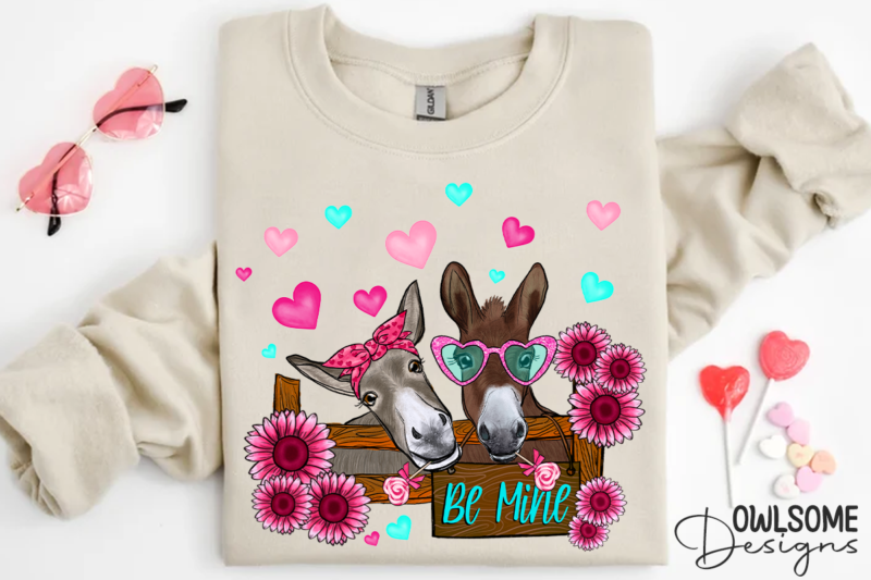 Donkey Valentine PNG Sublimation