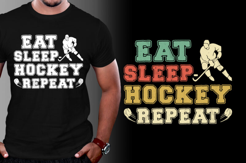 Eat Sleep Hockey Repeat T-Shirt Design