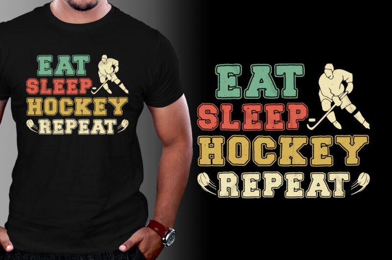 Eat Sleep Hockey Repeat T-Shirt Design