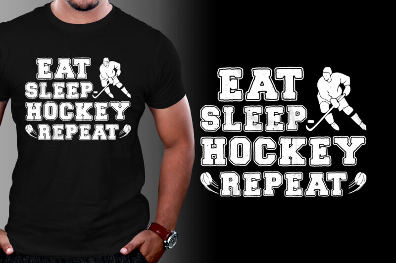 Eat Sleep Hockey Repeat T-Shirt Design