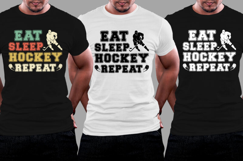 Eat Sleep Hockey Repeat T-Shirt Design