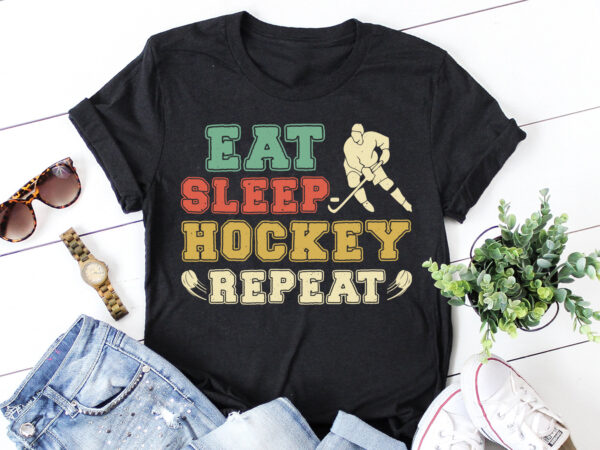 Eat sleep hockey repeat t-shirt design