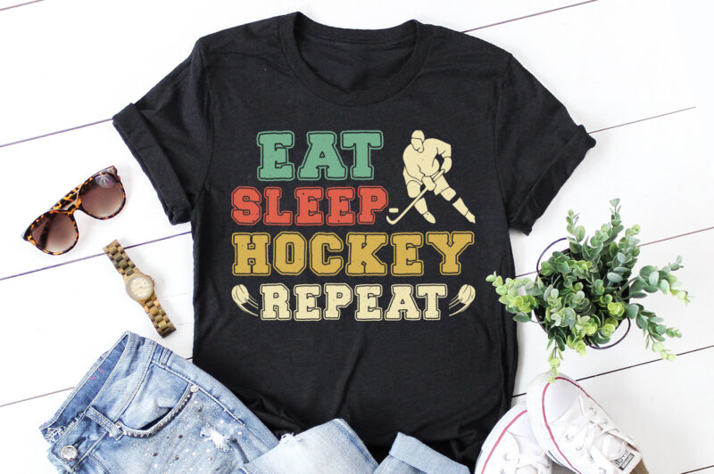 Eat Sleep Hockey Repeat T-Shirt Design