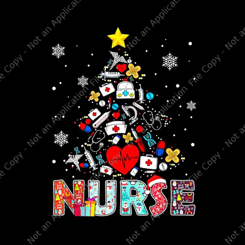 Nurse Christmas Tree Stethoscope RN LPN Scrub Nursing Xmas Png, Nurse ...