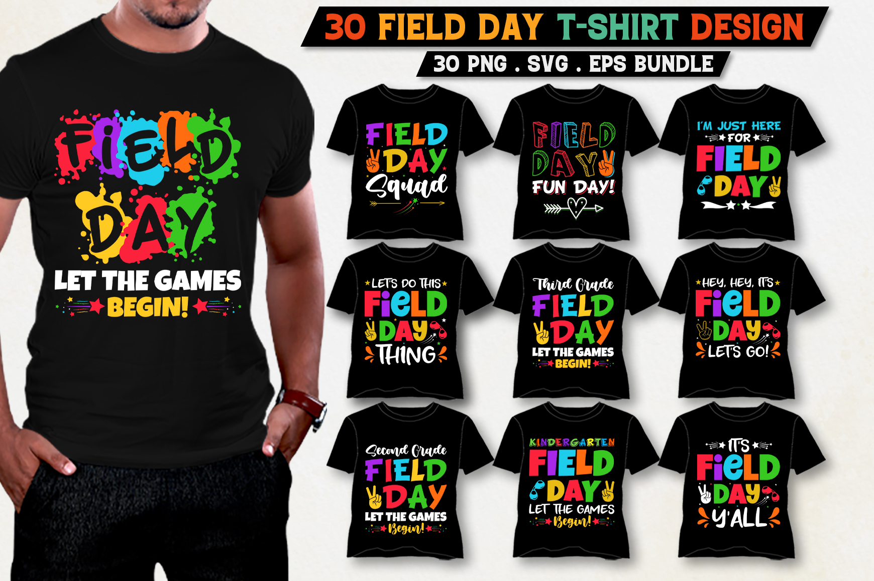Field Day T Shirt Design Bundle 