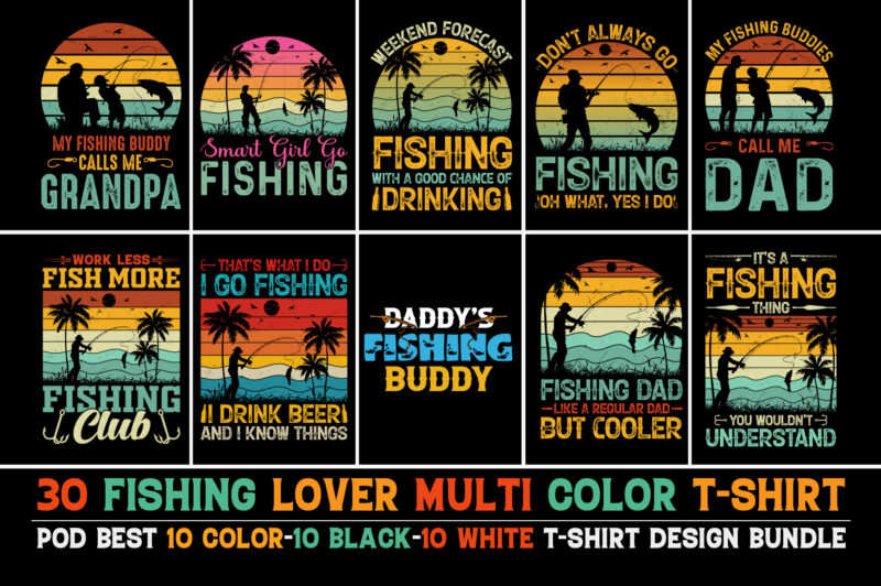 Fishing T-Shirt Design Bundle