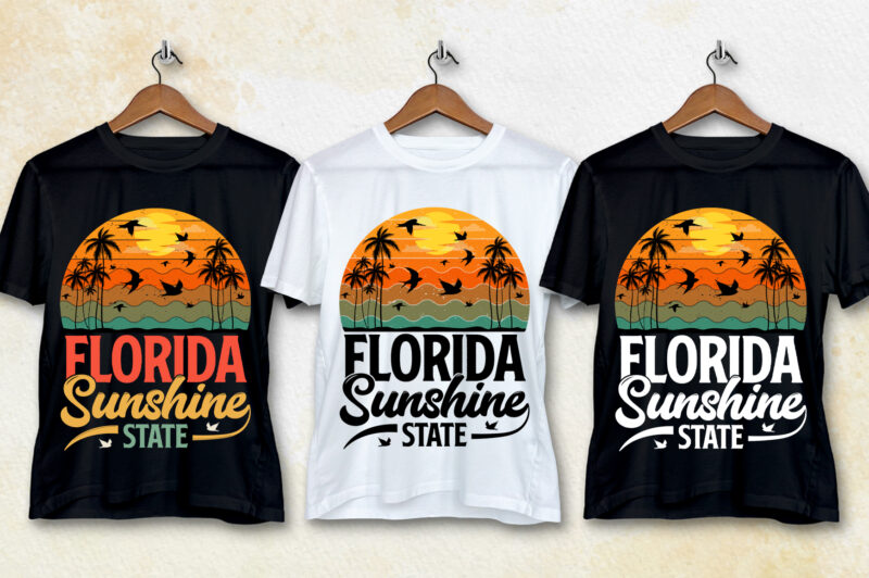 Sunset Retro Vintage T-Shirt Design Bundle