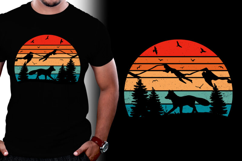 Retro Vintage Sunset T-Shirt Graphic Bundle