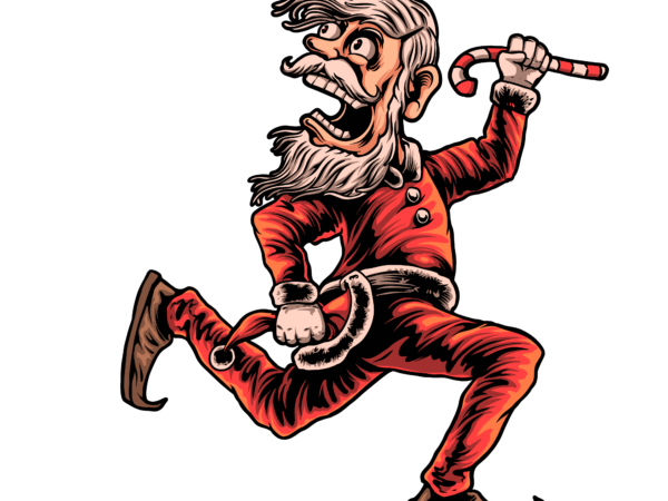 Fright santa t shirt graphic design