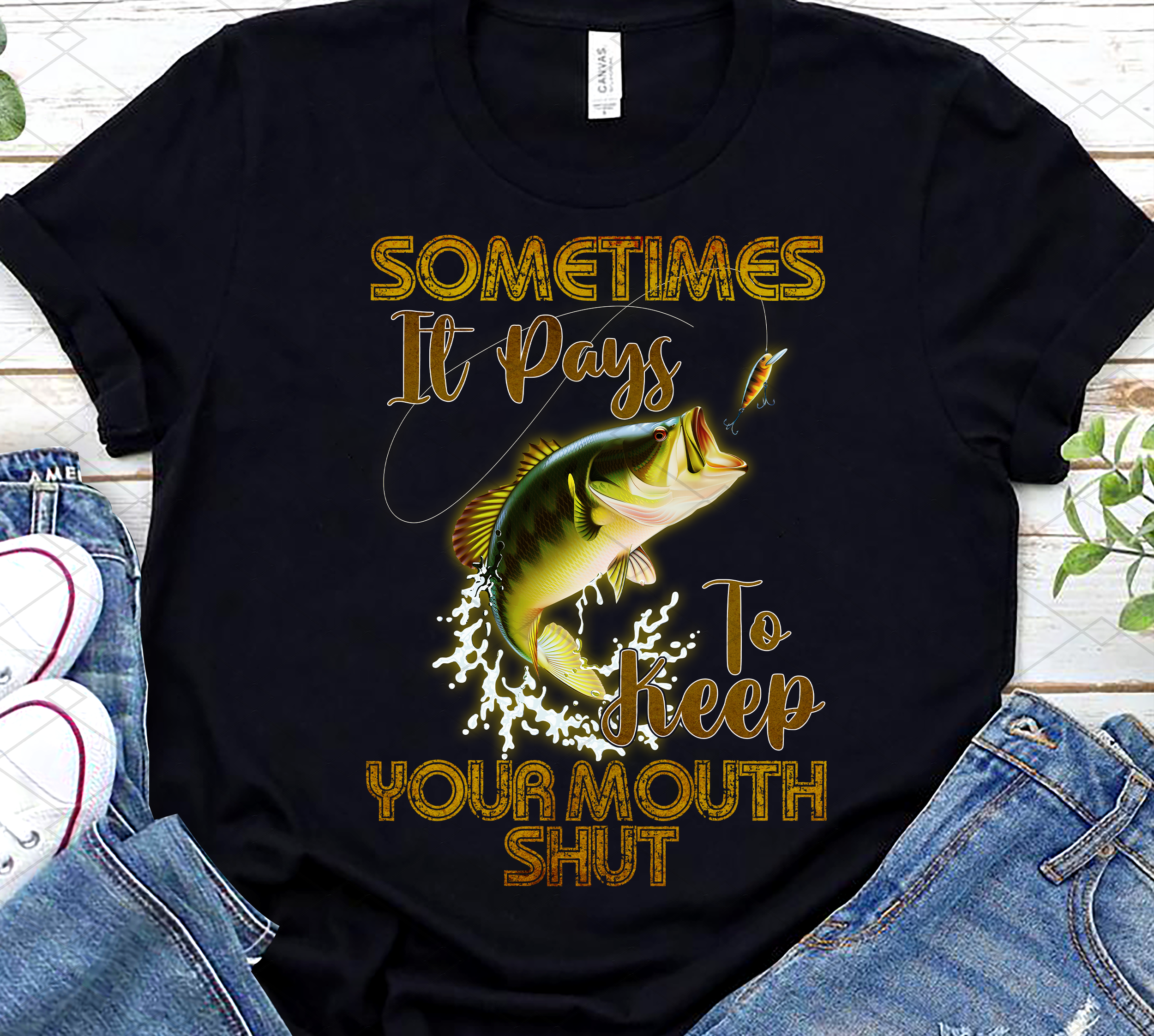 Funny Sometimes It Pays To Keep Your Mouth Shut Png, Fishing Lover