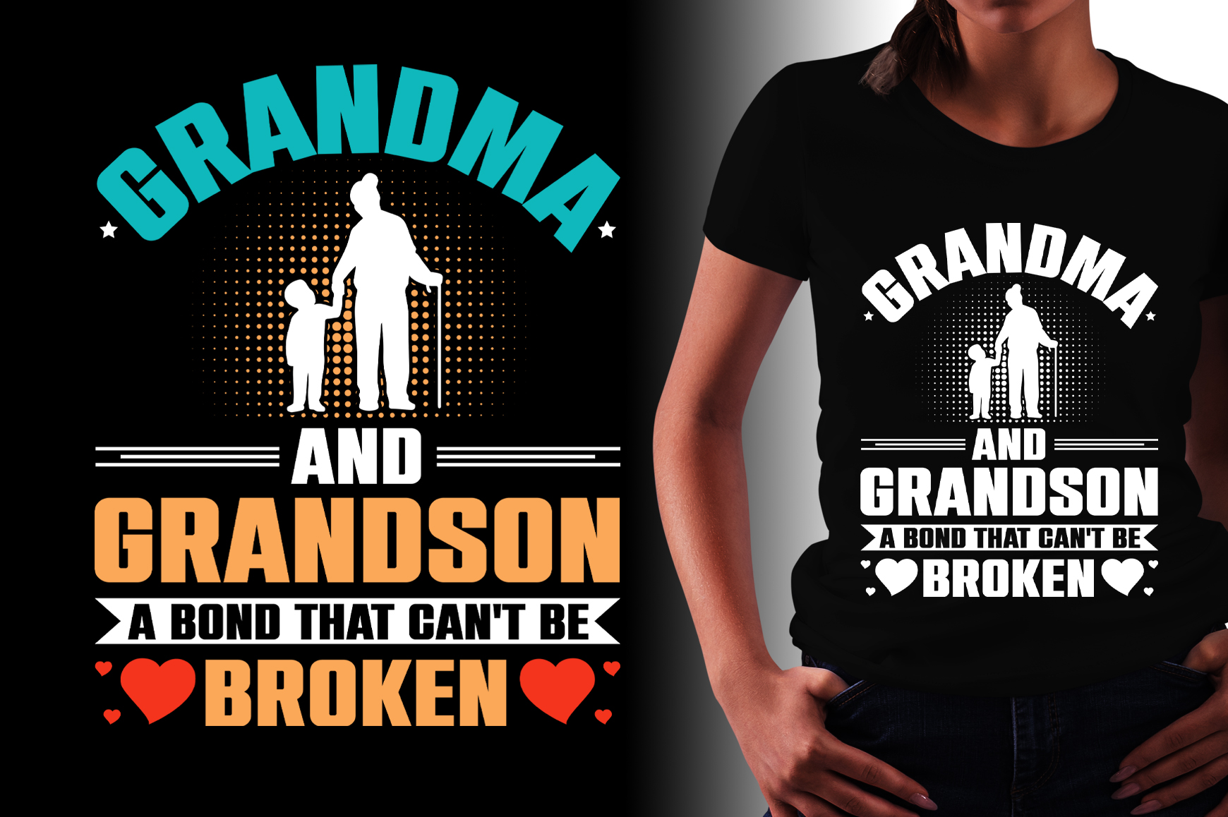 Grandma And Grandson A Bond That Cant Be Broken T Shirt Design Buy T