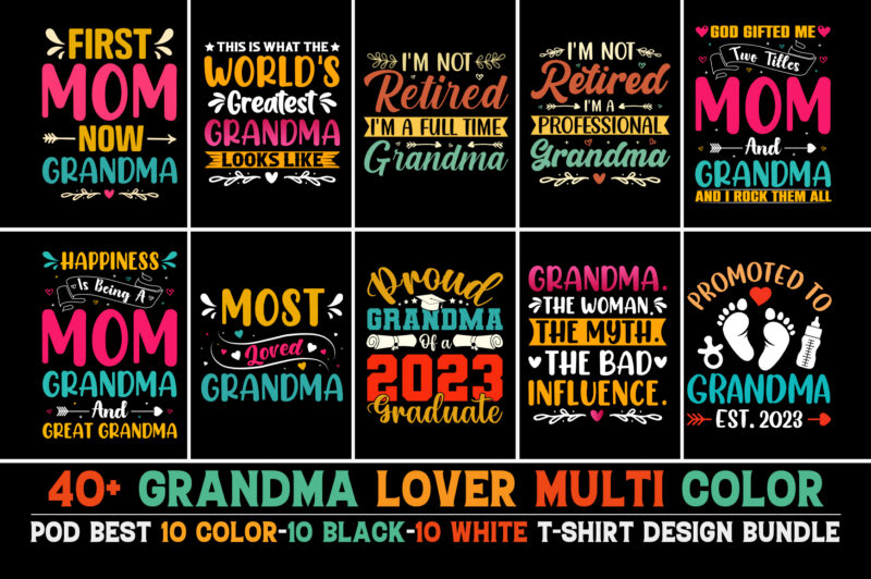 Grandma T-Shirt Design Bundle