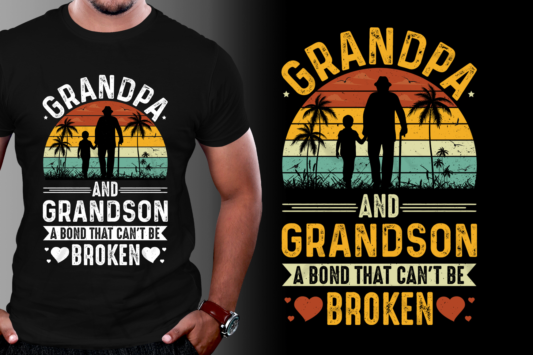 Grandpa And Grandson A Bond That Can T Be Broken T Shirt Design Buy T Shirt Designs