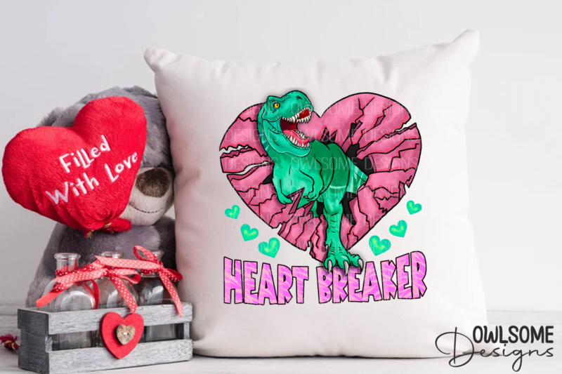 Heart Breaker T-Rex Valentine PNG