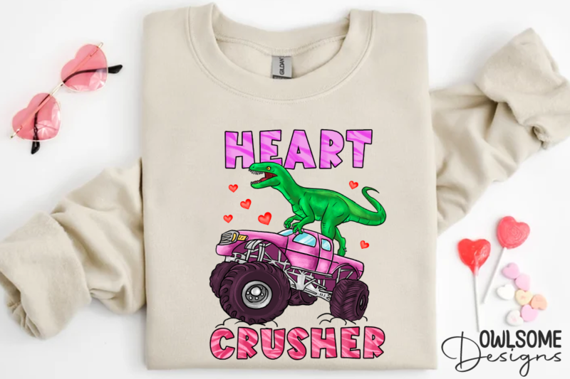 Heart Crusher Dinosaur Valentine