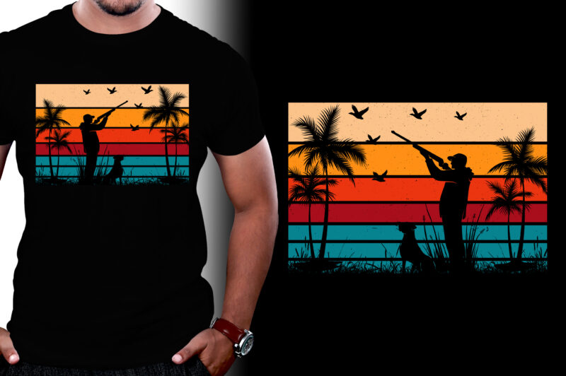 Retro Vintage Sunset T-Shirt Graphic Bundle