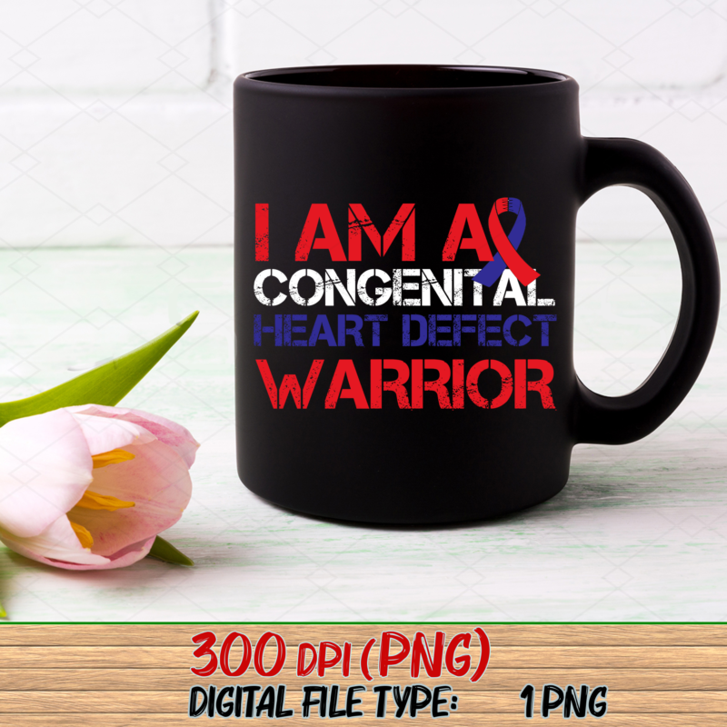 I Am A Congenital Heart Defect Warrior Blue And Red Ribbon NL