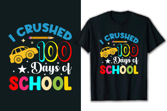 100 Days of School T-Shirt Design, Best 100 Days of School T-shirt, 100 Days of School T-Shirt Bundle