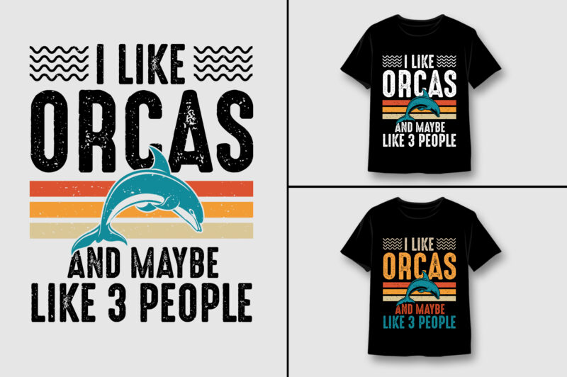 Otter Orca T-Shirt Design Bundle