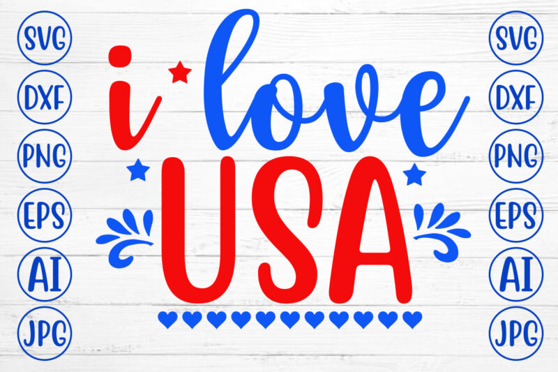 I Love USA SVG