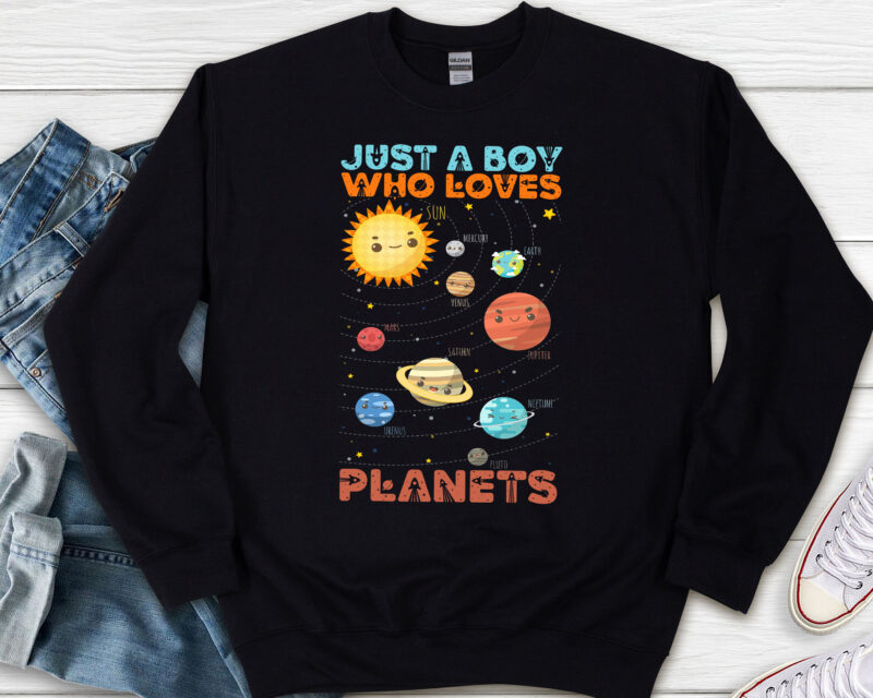 Just A Boy Who Loves Planets Solar Space Funny Science Geek NL