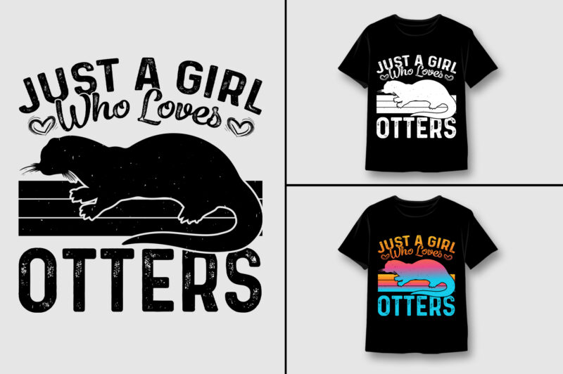 Otter Orca T-Shirt Design Bundle