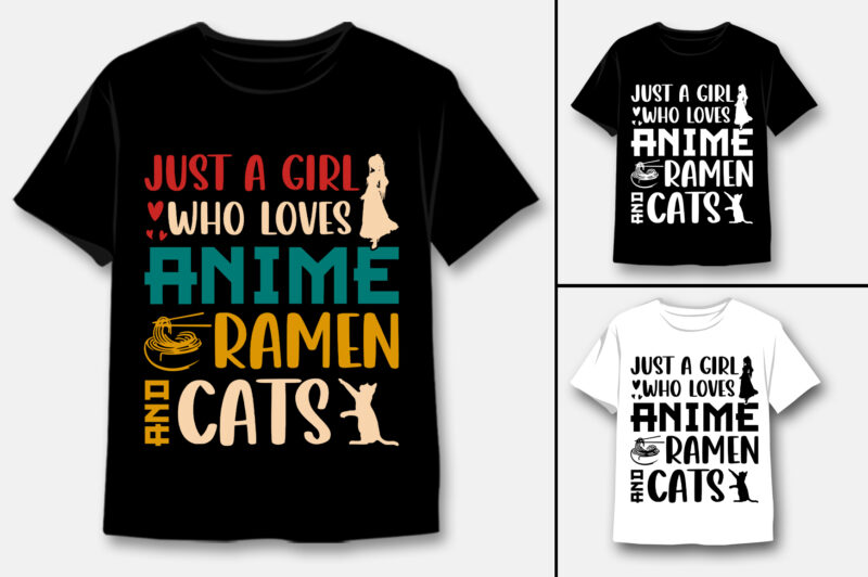 Anime Colorful T-Shirt Design Bundle