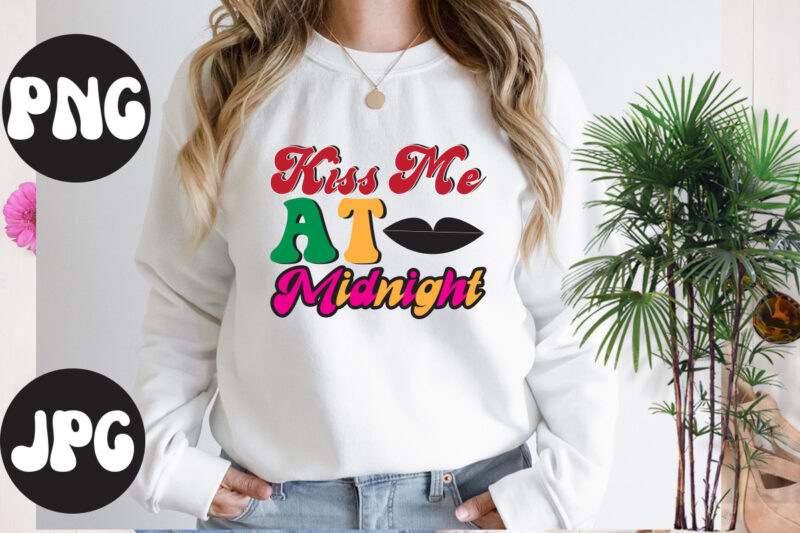 Kiss Me At Midnight retro design, Kiss Me At Midnight SVG design, New Year's 2023 Png, New Year Same Hot Mess Png, New Year's Sublimation Design, Retro New Year Png,