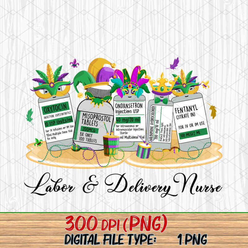 Labor and Delivery Nurse Png, L_D Mardi Gras, OBGYN Png, Medical Holiday, Pharmacy Mardi Gras, Gift For Nurse PNG File TC