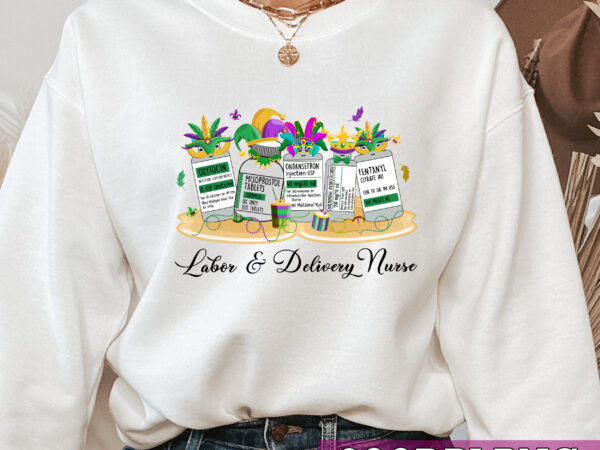 Labor and delivery nurse png, l_d mardi gras, obgyn png, medical holiday, pharmacy mardi gras, gift for nurse png file tc t shirt vector graphic