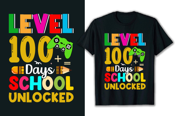 100 Days of School T-Shirt Design, Best 100 Days of School T-shirt, 100 Days of School T-Shirt Bundle