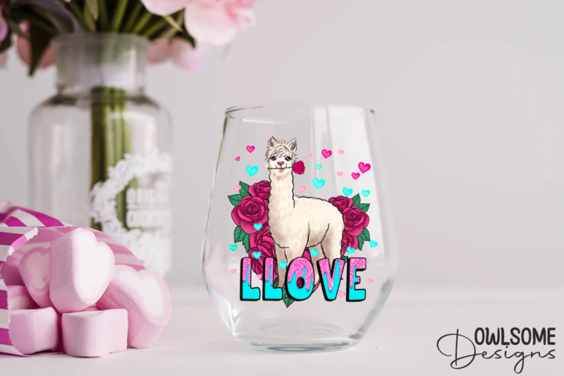 Llama Love Valentine PNG Sublimation