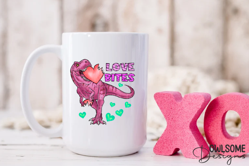 Love Bites T-Rex Valentine PNG