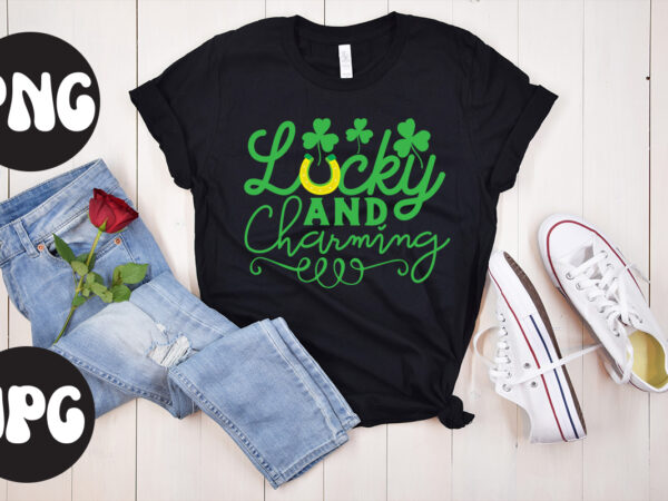 Lucky and charming svg design, lucky and charming retro design,lucky and charming , st patrick’s day bundle,st patrick’s day svg bundle,feelin lucky png, lucky png, lucky vibes, retro smiley face,