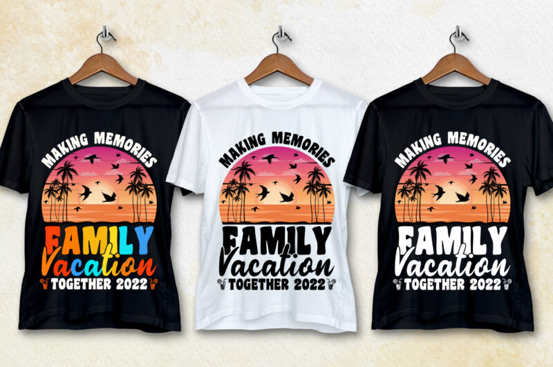 Retro Vintage Sunset T-Shirt Design Bundle