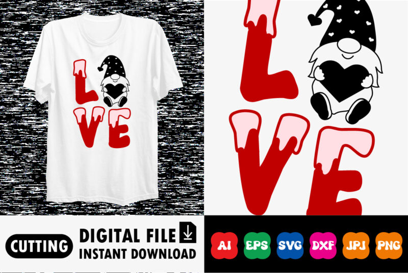 Love Valentine day shirt print template